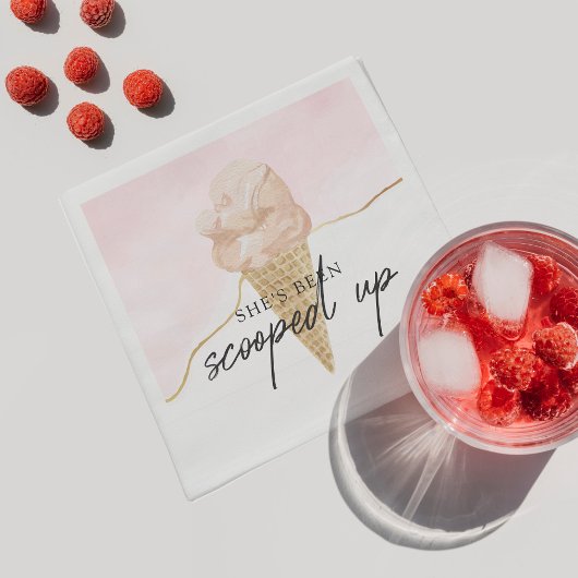 水おもしろい色アイスクリームブライダルシャワー スタンダードカクテルナプキン