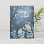 水おもしろい色クリスマスグリーティングカード シーズンカード (スタンド正面)