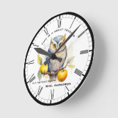 水おもしろい色フクロウ先生 ラウンド壁時計 (傾斜)