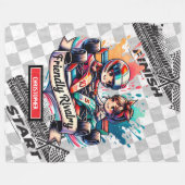 水おもしろい色ボーイレーシングフォーミュラ1ブランケット フリースブランケット (正面(横))