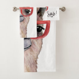 水おもしろい色ラマ バスタオルセット