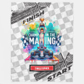 水おもしろい色レーシングスポーツカー誕生日ギフト フリースブランケット (正面)