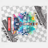 水おもしろい色レーシングスポーツカー誕生日ギフト フリースブランケット (正面(横))