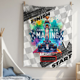 水おもしろい色レーシングスポーツカー誕生日ギフト フリースブランケット