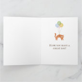 水おもしろい色誕生日猫バルーンカード カード (内部)