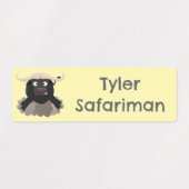 水おもしろい走牛の漫画パーソナライズされた ラベル (デザイン2)