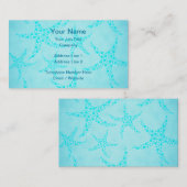 水およびターコイズのヒトデの設計 名刺 (正面/裏面)