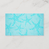 水およびターコイズのヒトデの設計 名刺 (裏面)