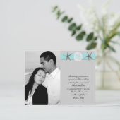 水および灰色バンドヒトデの結婚式の婚約 招待状 (スタンド正面)