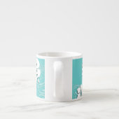 水および白い熱帯ハイビスカス エスプレッソカップ (裏面)