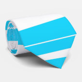 水および白のストライブ柄 ネクタイ (ロール)