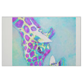 水および紫色のキリンのキルトの上 ファブリック (ファットクウォーター)