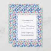 水および紫色の五十年代のレトロのシックなモダン 招待状 (正面/裏面)