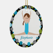 水および緑のブラウンのブレードを持つ星の体育専門家 セラミックオーナメント (右)