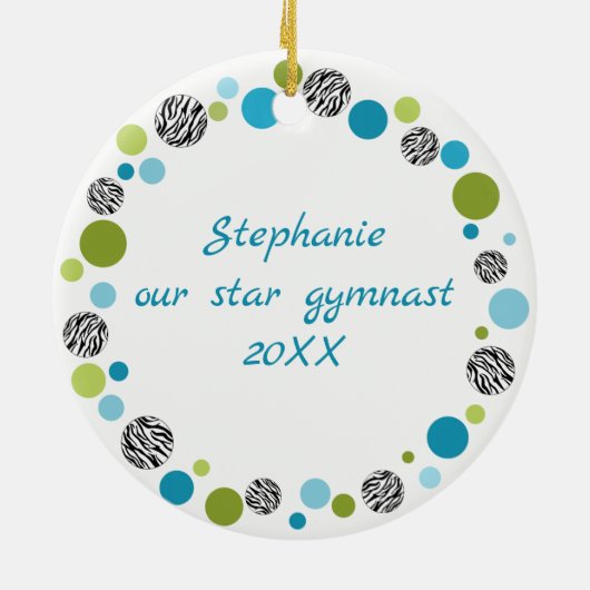 水および緑のブラウンのブレードを持つ星の体育専門家 セラミックオーナメント (裏面)