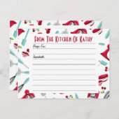 水および赤い台所小道具のレシピカード ポストカード (正面/裏面)