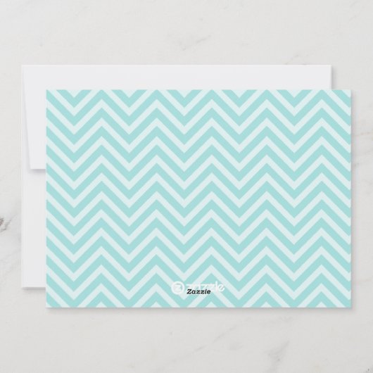 水および赤くシックなシェブロンのカスタムのホリデーカード シーズンカード (裏面)