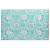 水および金ゴールドの強大な円形浮彫りの曼荼羅 ファブリック (ファットクウォーター)