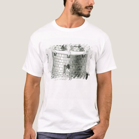 水および食糧を保つための装置は暖まります Tシャツ (正面)