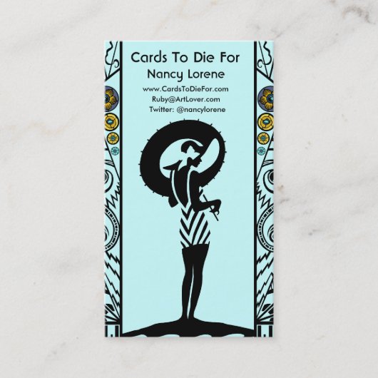 水および黄色の海岸Deco 名刺 (正面)