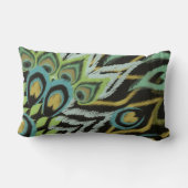 水および黒い孔雀 ランバークッション (裏面)