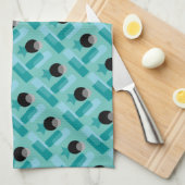 水および黒の近代美術の台所タオル キッチンタオル (四つ折り)