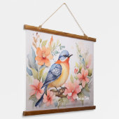 水お洒落彩鳥フローラアート 吊り下げ型タペストリー (傾斜あり)