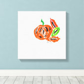 水お洒落色かぼちゃ キャンバスプリント (インサイチュ (ウッドフロア))