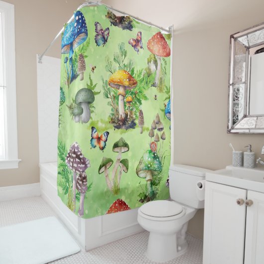 水お洒落色きのこ園 シャワーカーテン (インサイチュ)