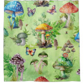 水お洒落色きのこ園 シャワーカーテン (正面)