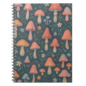 水お洒落色きのこ模様 ノートブック (正面)