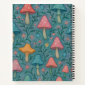 水お洒落色きのこ模様 ノートブック (裏面)