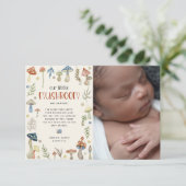 水お洒落色きのこ赤ちゃんシャワー サンキューカード (スタンド正面)