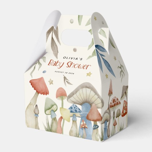水お洒落色きのこ赤ちゃんシャワー フェイバーボックス (裏面サイド)