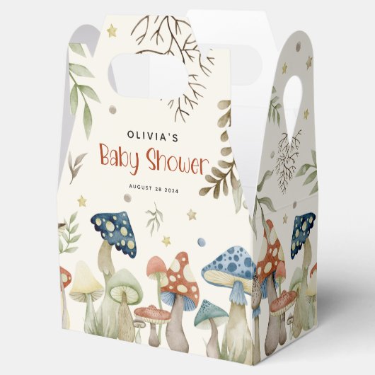 水お洒落色きのこ赤ちゃんシャワー フェイバーボックス (オープン)