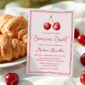 水お洒落色さくらんぼベビーシャワー 招待状