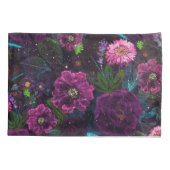 水お洒落色の夜の庭のフローラ手痛 枕カバー (裏面)