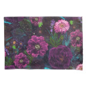 水お洒落色の夜の庭のフローラ手痛 枕カバー (正面)