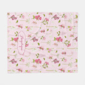 水お洒落色の妖精&花ピンク フリースブランケット (正面(横))