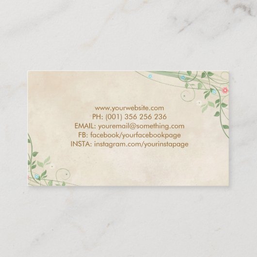 水お洒落色の生命の木 名刺 (裏面)