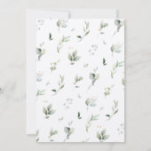 水お洒落色の緑と金ゴールドの結婚葉 招待状 (裏面)