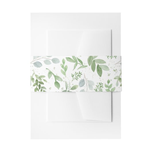 水お洒落色の緑のパタ結婚ーン 招待状ベリーバンド (正面例)