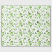 水お洒落色の葉のパターン ラッピングペーパー (フラット)