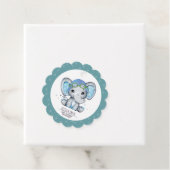 水お洒落色の象の飛行機の赤ちゃんシャワー フェイバータグ (インサイチュ)