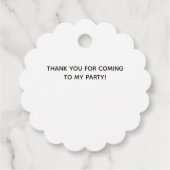 水お洒落色の象の飛行機の赤ちゃんシャワー フェイバータグ (裏面)