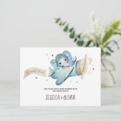 水お洒落色の象の飛行機 招待状 (スタンド正面)