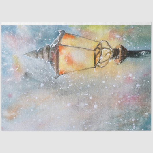 水お洒落色の雪のナイトランプクリスマス 薄葉紙 (正面)