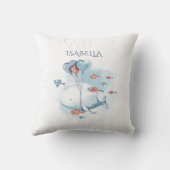 水お洒落色の鯨とパーソナライズされた魚 クッション (裏面)