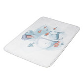 水お洒落色の鯨魚 バスマット (アングル)