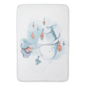 水お洒落色の鯨魚 バスマット (正面縦)